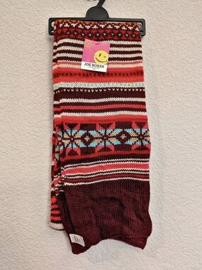 NWT Joe Boxer Multicolor Stripes Geometric Knit Scarf